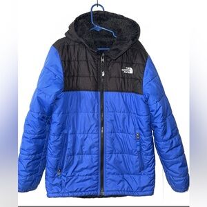 The North Face Black and Blue Hooded Jacket